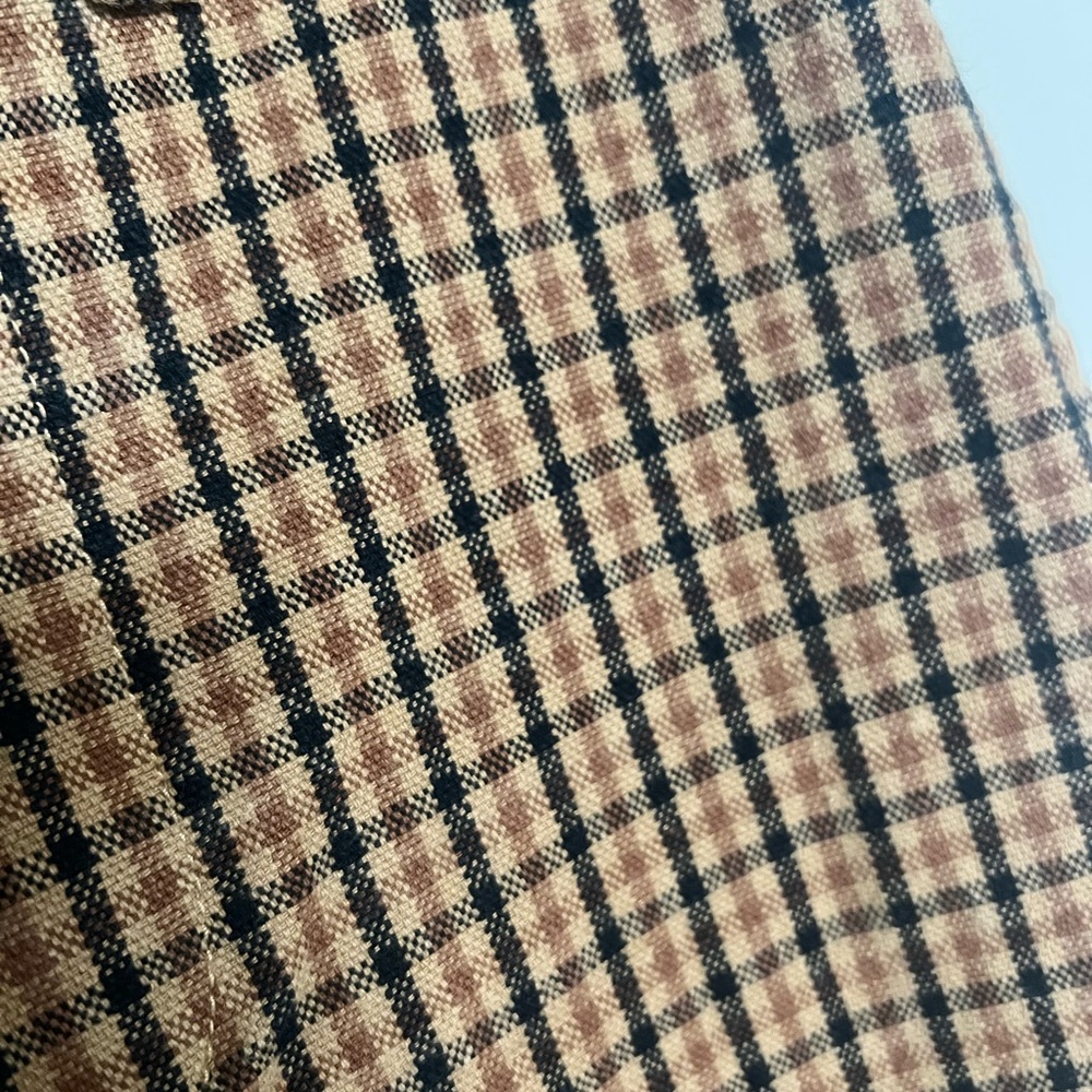 Madewell Brown Tan Slim Emmett Pants Wide Leg Crop Plaid Size 23 - Picture 3 of 10